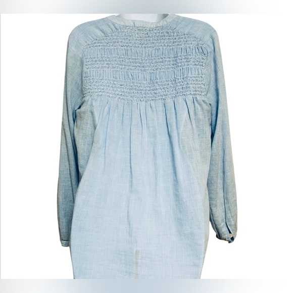 Lucky Brand Split Neck Button Front Blouse - Picture 2 of 3